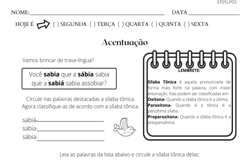 Acentuação de palavras oxítonas